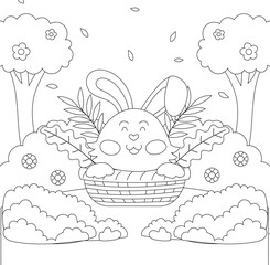 Hand drawn coloring book illustration	
