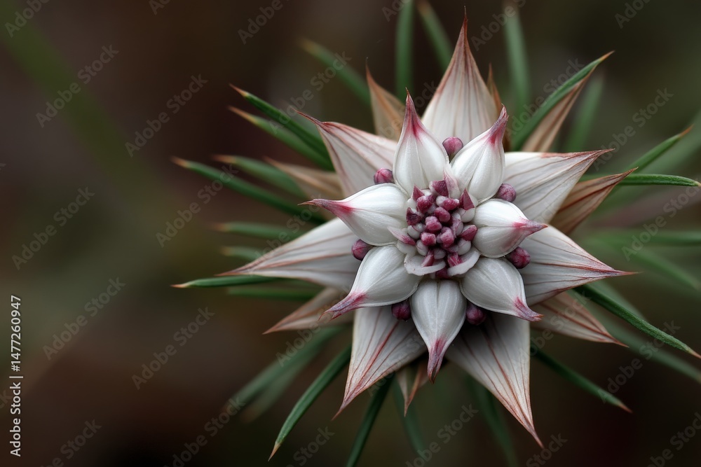 Poster unique flower with intricate petals and striking colors captured in a natural setting during dayligh