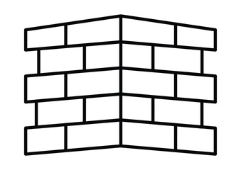 
Brickwork icon set. House wall foundation bricklayer. Simple outline vector logo. Editable stroke.
