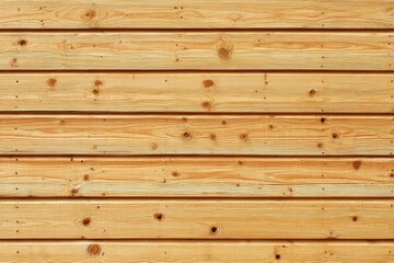 Naklejka premium Close-up of wooden planks with natural grain and knots, arranged horizontally as a wall or flooring surface, sustainable building materials