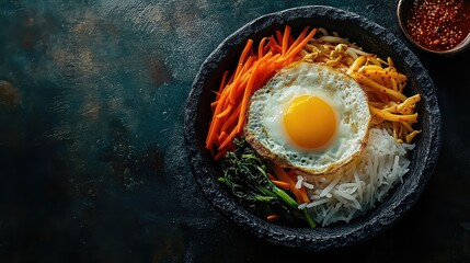 Bibimbap, Korean rice bowl dish, Korean Cuisine, Korean Food, Korean Dish