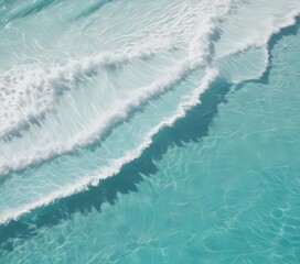 Crystal clear turquoise water, white wave foam crests , royalty free, ocean