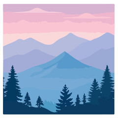 Fototapeta premium winter landscape with mountains