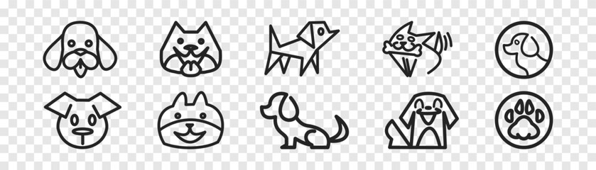 Dog set icon. Vector illustration.