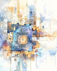 Exploring the Vibrant Fusion of Blue and Orange in Abstract Art with a Touch of Artificial Intelligence