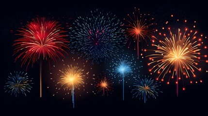 Naklejka premium Elegant Happy New Year 2022 Congratulation Image with Colorful Fireworks Display