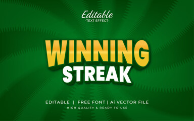game editable text effect. winning streak business