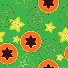 Vector Illustration of Various Fruits Background Pattern