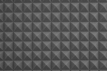 Black acoustic wall. Sound studio wall panels. Recording studio backdrop. Acoustical noise reduction foam. Music room. Soundproof room.	