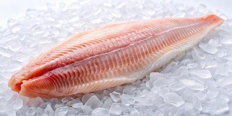 Fresh French Sole Fillet on Ice, fish fillet, protein, fish fillet,protein,seafood fresh,fine dining