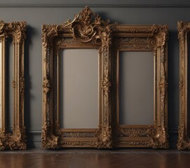 Intricate Victorian-style frames, ornate details, black, floral, victorian