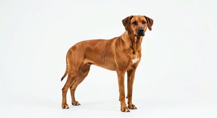 Rhodesian Ridgeback Clean Studio Emphasizing Athletic Build Strong Presence