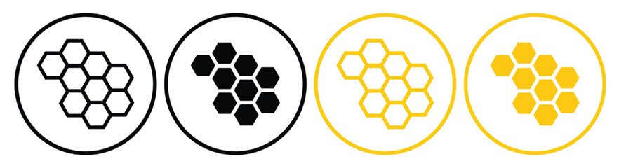 Obraz premium Honeycomb icons. Bee icons. honeycomb glyph icon. Honey symbol. Vector icons. 