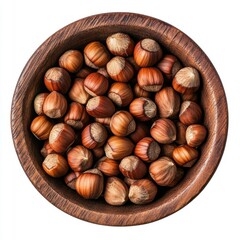 Fototapeta premium Hazelnuts in Wooden Bowl
