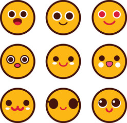 Set of smiley faces