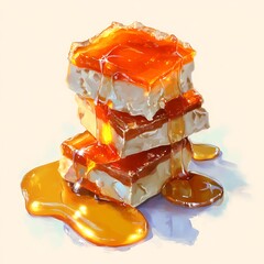Delicious Honey Cake Stack A Close Up of Sweet Treat.