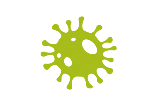 a green blot of a virus