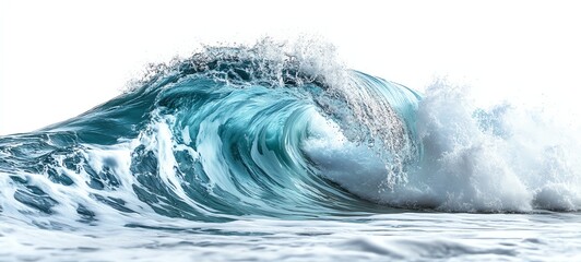 Powerful ocean wave crashing with blue and white foam.