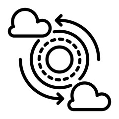 Cloud Transfer icon, line icon style