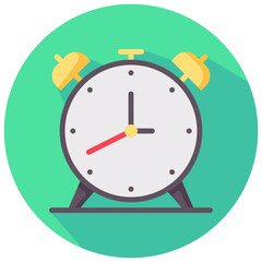 alarm vector round flat icon