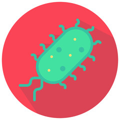 bacteria vector round flat icon