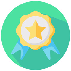 award badge vector round flat icon