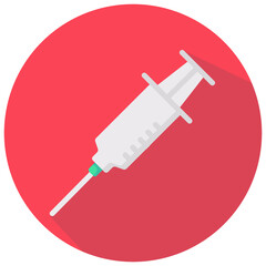 syringe vector round flat icon