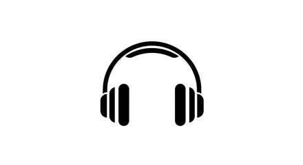 Fototapeta premium Headphones Isolated Black and White Icon