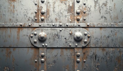 Fototapeta premium Weathered Metal Panel with Ornamental Details