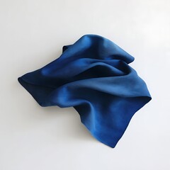Draped Blue Silk Fabric, Abstract Texture and Background.