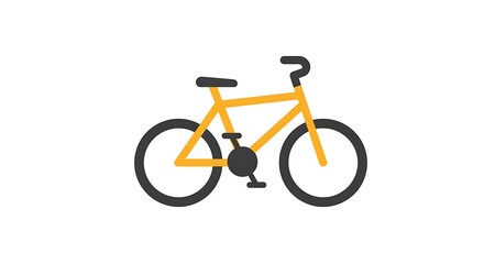 Fototapeta premium Isolated Yellow Bicycle Illustration on White Background