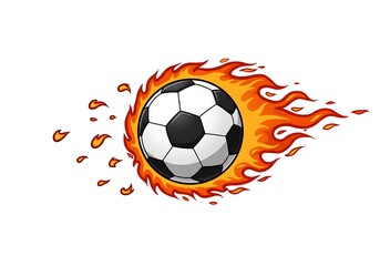 Obraz premium Fiery Football Flight