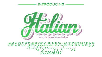 Italian Font Stylish brush painted an uppercase vector letters, alphabet, typeface