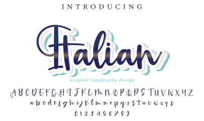 Italian Font Stylish brush painted an uppercase vector letters, alphabet, typeface