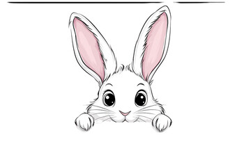 a white rabbit with big ears