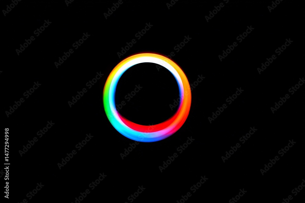 Poster colorful circular light display creates vibrant atmosphere at nighttime event in urban setting