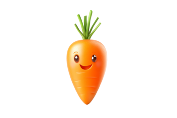 a cartoon carrot with a face