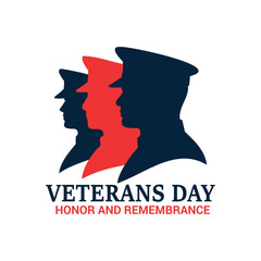 Veterans Day Silhouettes of Soldiers Vector Art