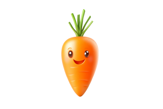 a cartoon carrot with a face