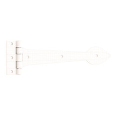 A white hinge with a curved design