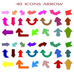 Set of forty arrow icons