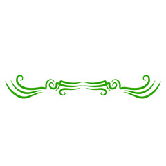 Emerald Swirl Divider on Black Canvas: A Simple Yet Elegant Vector Graphic