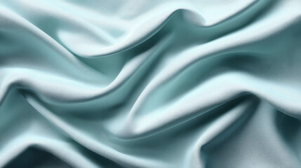 Obraz premium The smooth, light blue fabric cascades in gentle waves, creating an elegant and luxurious texture perfect for backgrounds and design elements of refinement.