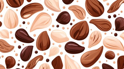 Obraz premium Professional Seamless Pattern in Soft Cocoa Hues Cartoon Vector for Design Projects