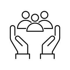 Community Care Icon. Inclusion Social Equity. Help or support Employee. Gender Equality Symbol. Vector illustration.