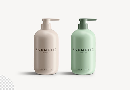 Cosmetic Pump Bottle Packaging Mockup
