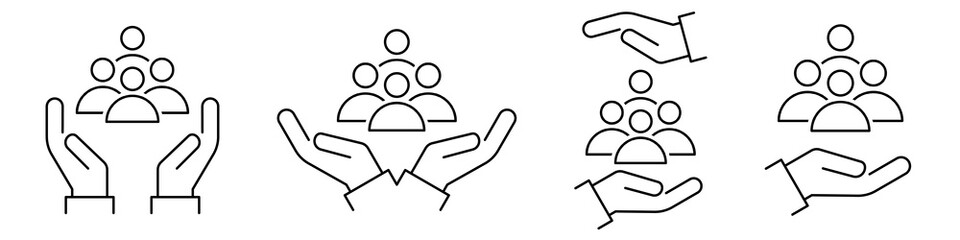 An Inclusive Worker Icon set. Community Care. Inclusion Social Equity. Help or support Employee. Gender Equality Symbol. Vector illustration.