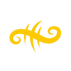 Symmetrical golden design on dark background, creating a spiral effect