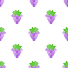 Purple grape seamless pattern Fruit background.