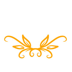 Fototapeta premium Elegant symmetrical floral emblem design with minimalist golden flourishes